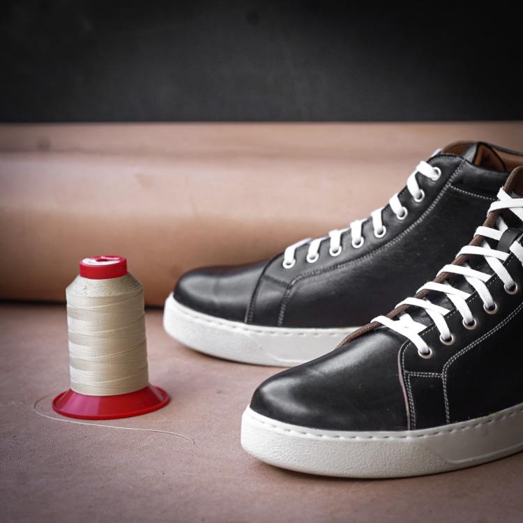 Songo High Top Rubber Sole Sneakers with Veg Tan Leather